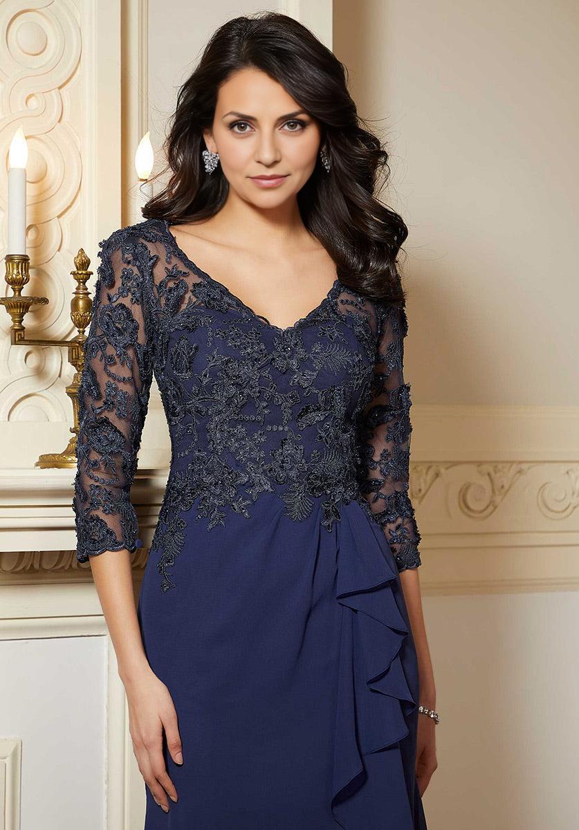 Graceful Stylish Refined Elegant Lace Mermaid Ruffle Mother of the Bride Dress