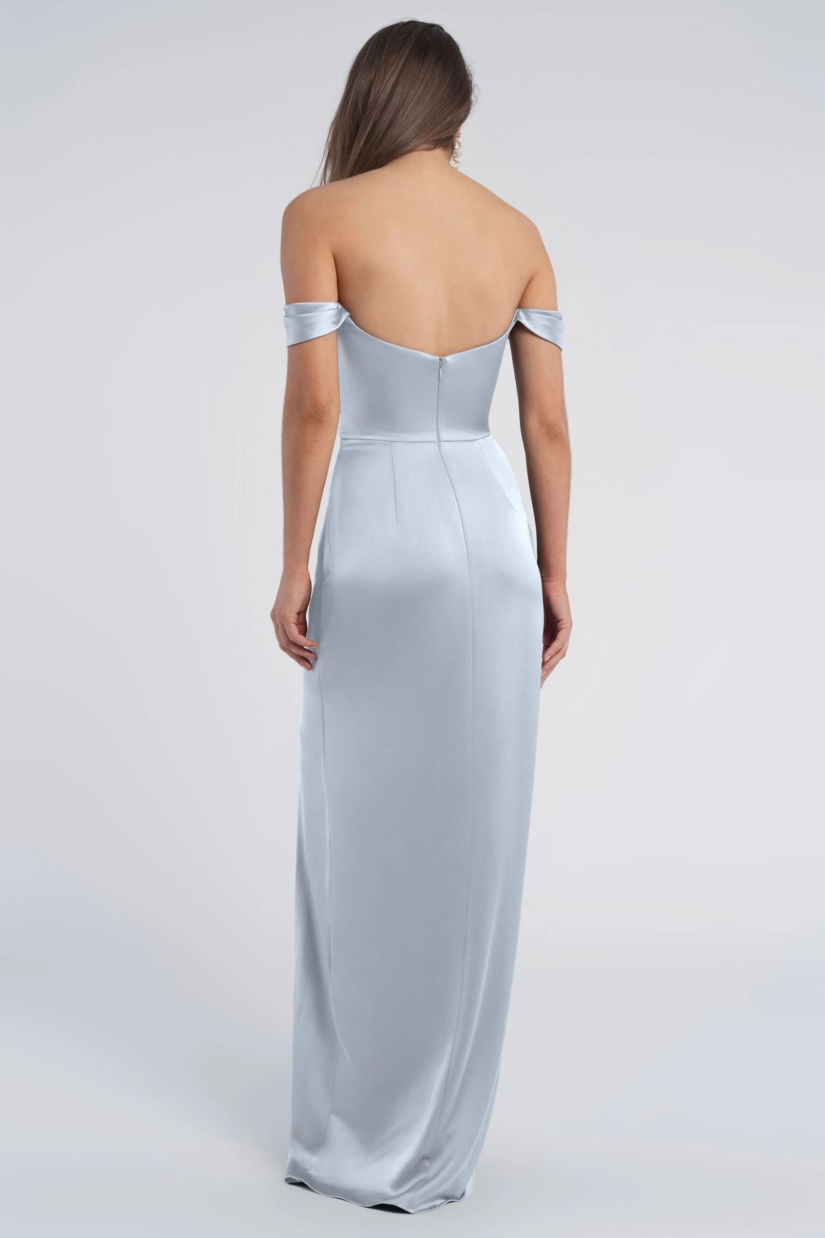 Refined Beautiful Timeless Elegant Satin Sheath Cowl Open Back Floor-Length Bridesmaid Dress