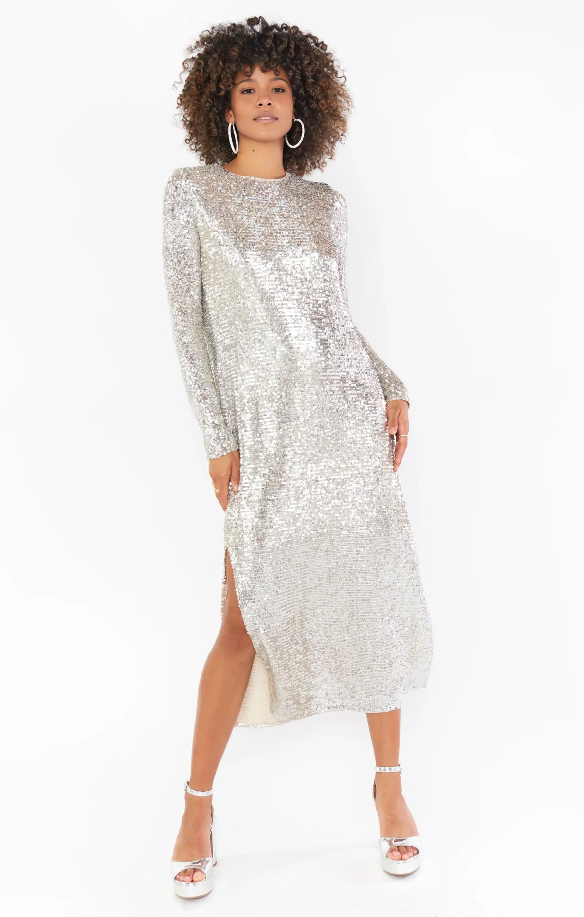Refined Beautiful Timeless Special Occasion Elegant Sequins Long Sleeve Long Prom Dress