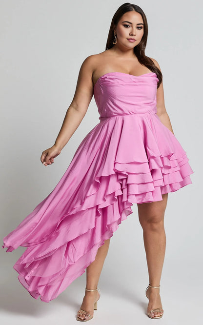 Sophisticated Graceful Stylish Refined Elegant Red A-Line Strapless Sleeveless Mini Homecoming Dress