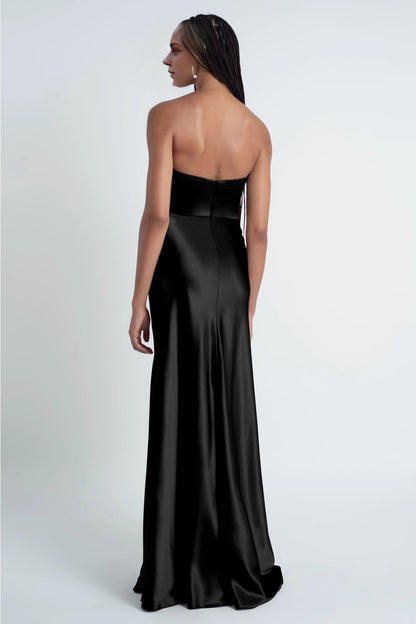 Special Occasion Sophisticated Graceful Stylish Elegant Satin Sheath Cowl Floor-Length Bridesmaid Dress