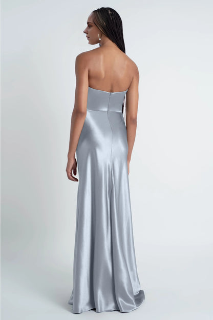 Special Occasion Sophisticated Graceful Stylish Elegant Satin Sheath Cowl Floor-Length Bridesmaid Dress