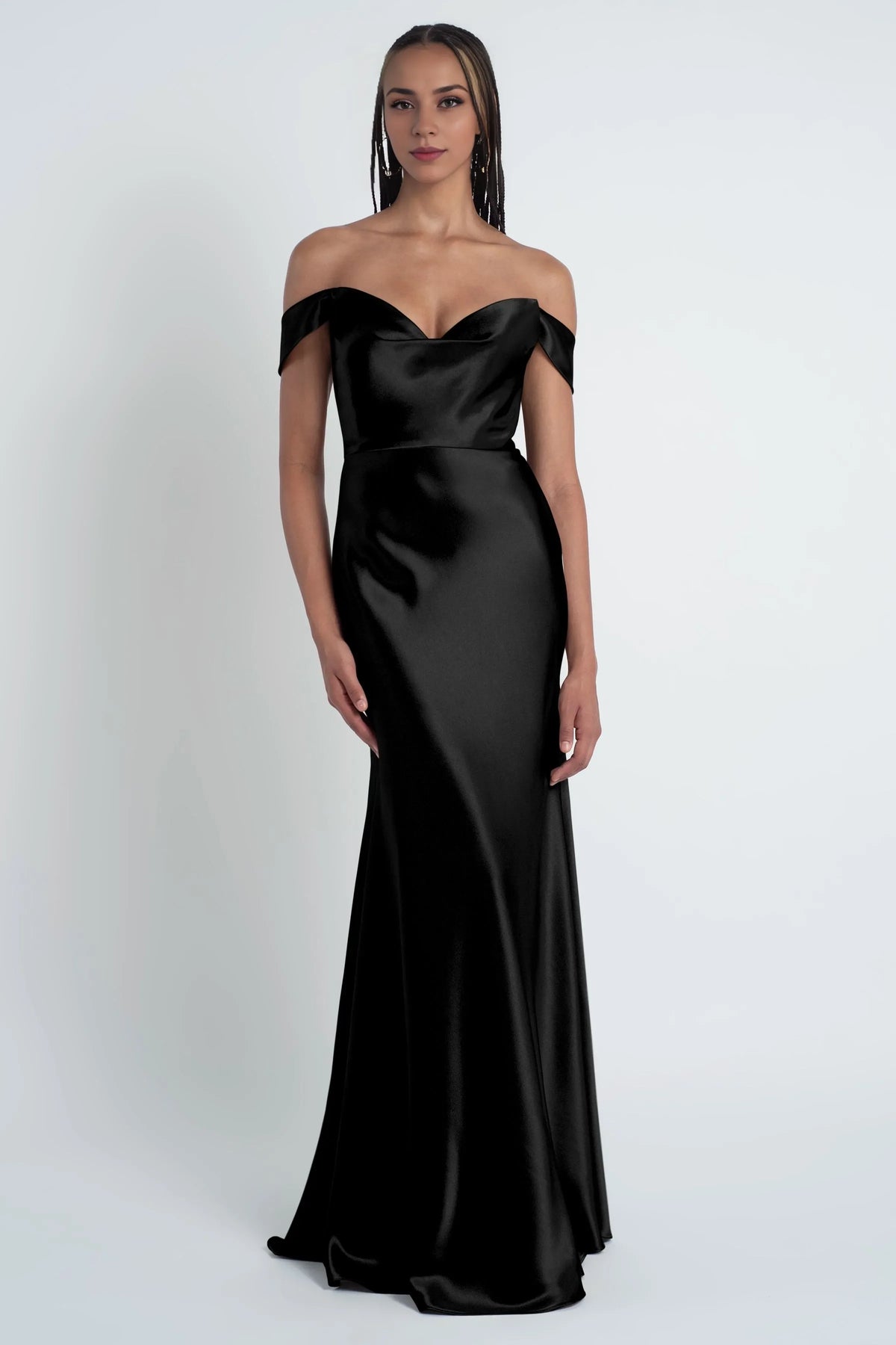 Special Occasion Sophisticated Graceful Stylish Elegant Satin Sheath Cowl Floor-Length Bridesmaid Dress