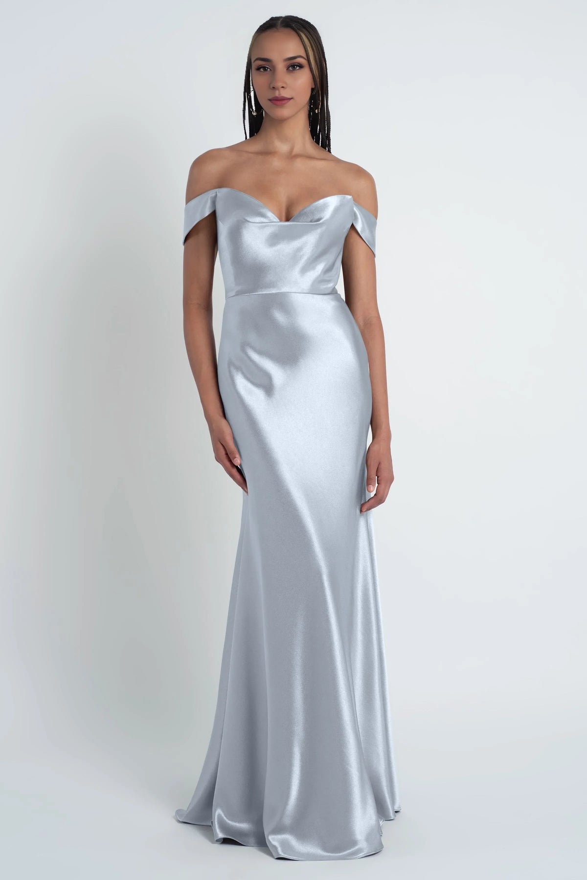 Special Occasion Sophisticated Graceful Stylish Elegant Satin Sheath Cowl Floor-Length Bridesmaid Dress