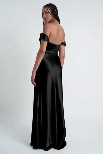 Special Occasion Sophisticated Graceful Stylish Elegant Satin Sheath Cowl Floor-Length Bridesmaid Dress