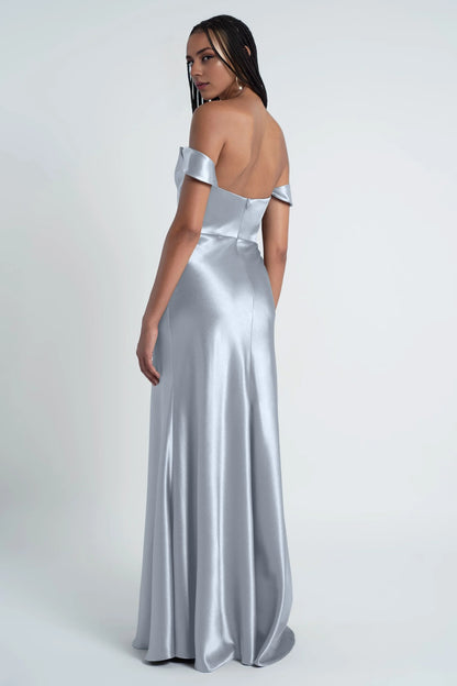Special Occasion Sophisticated Graceful Stylish Elegant Satin Sheath Cowl Floor-Length Bridesmaid Dress