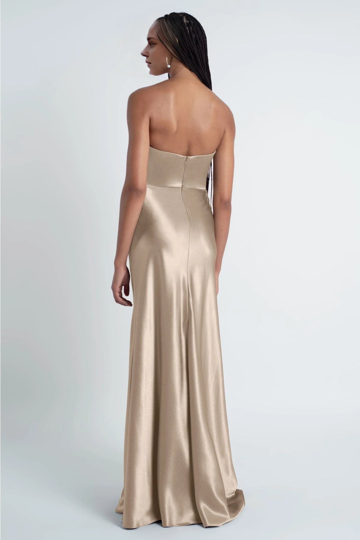 Special Occasion Sophisticated Graceful Stylish Elegant Satin Sheath Cowl Floor-Length Bridesmaid Dress