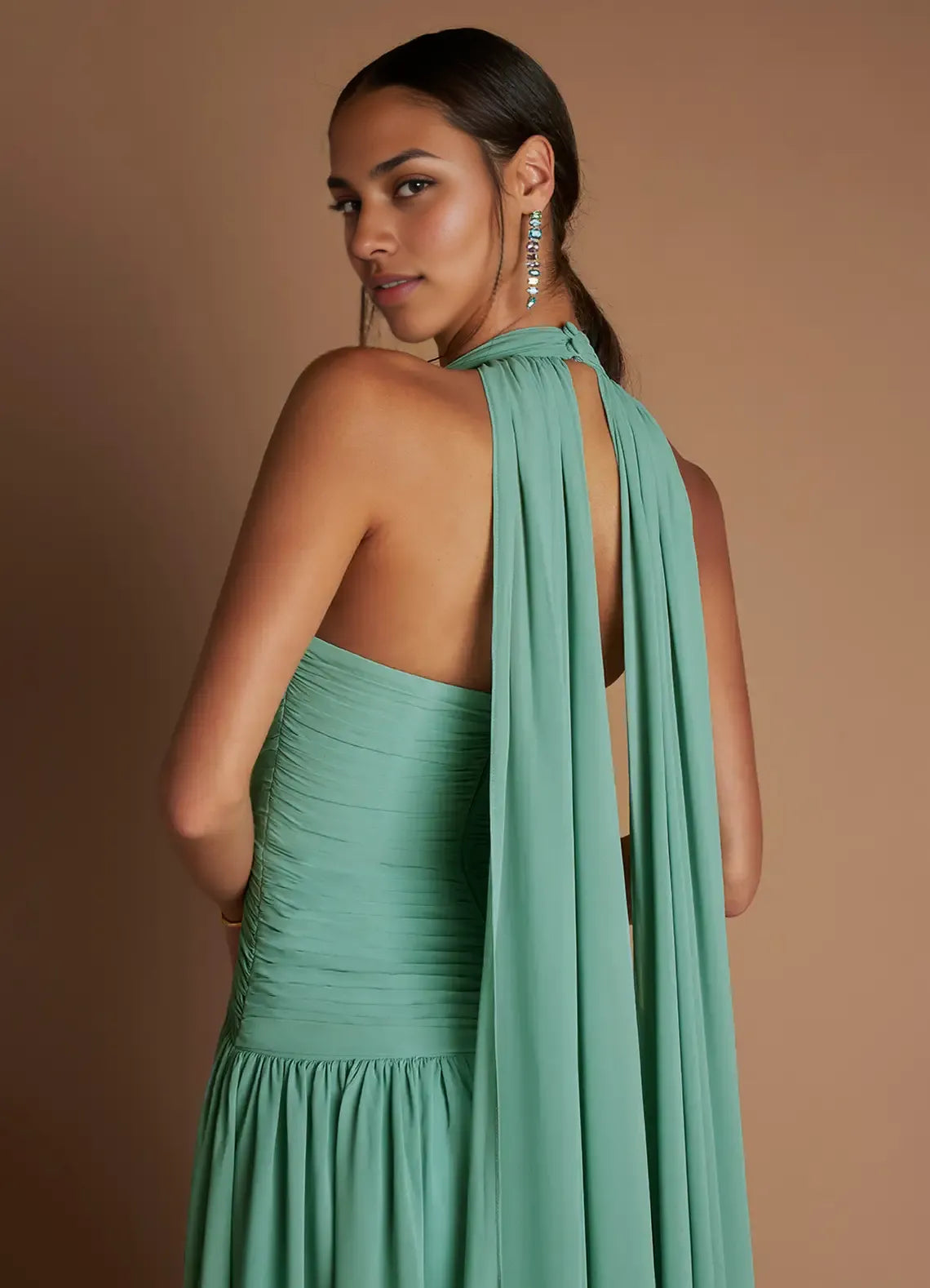 Special Occasion Sophisticated Graceful Stylish Elegant Chiffon A-Line Halter Sleeveless Prom Dress