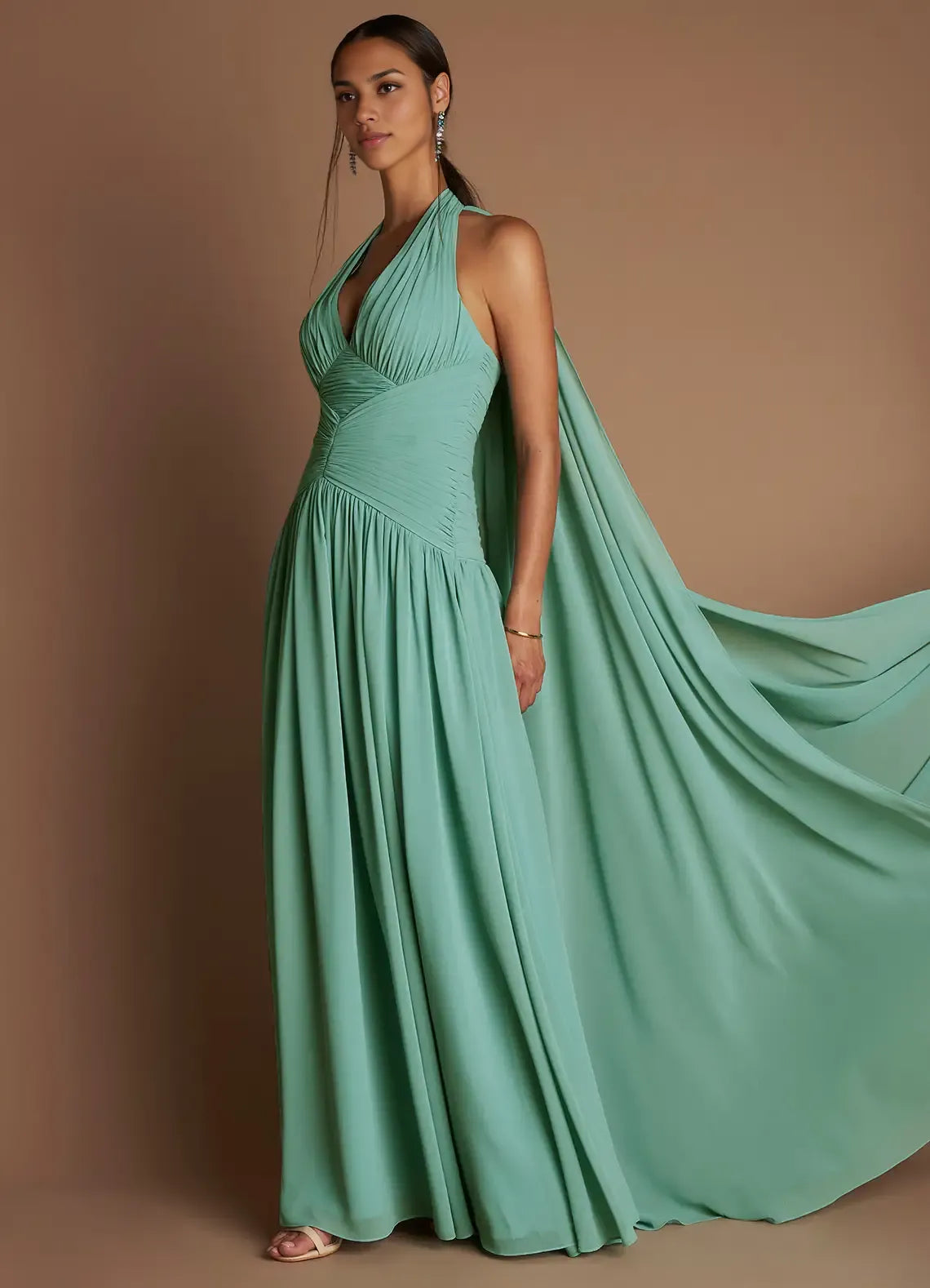 Special Occasion Sophisticated Graceful Stylish Elegant Chiffon A-Line Halter Sleeveless Prom Dress