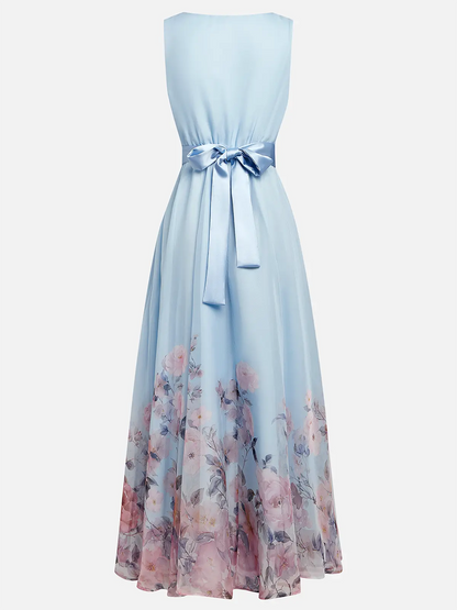 Special Occasion Sophisticated Graceful Stylish Elegant Light Blue Chiffon A-Line Sleeveless Prom Dress