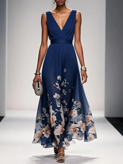 Special Occasion Sophisticated Graceful Stylish Elegant Light Blue Chiffon A-Line Sleeveless Prom Dress