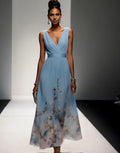 Special Occasion Sophisticated Graceful Stylish Elegant Light Blue Chiffon A-Line Sleeveless Prom Dress