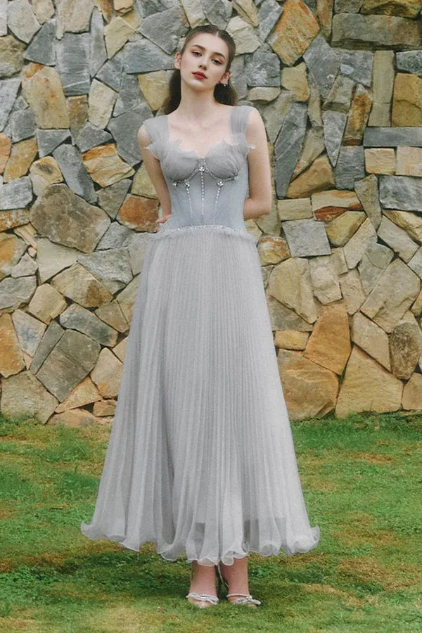 Stylish Refined Beautiful Timeless Special Occasion Elegant Grey A-Line Sleeveless Prom Dress