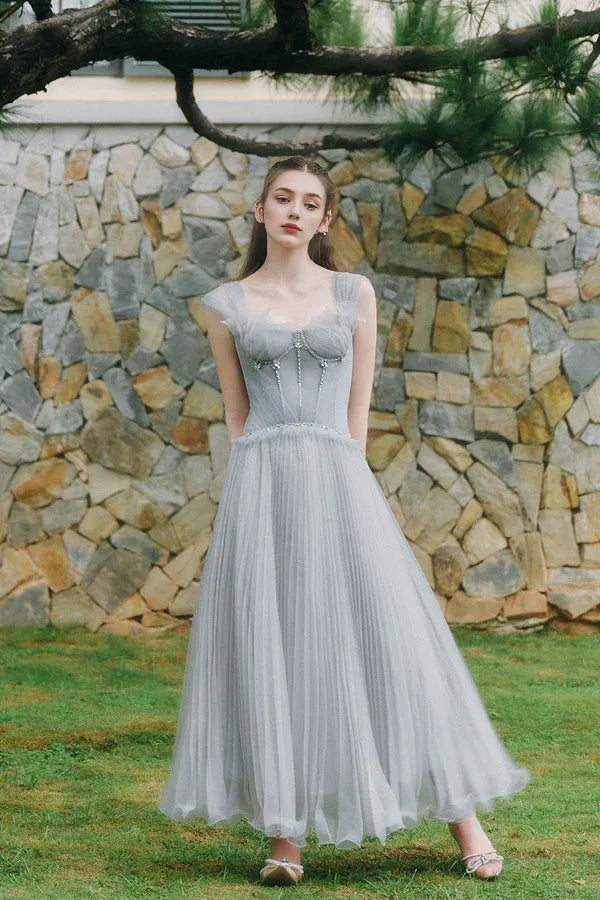 Stylish Refined Beautiful Timeless Special Occasion Elegant Grey A-Line Sleeveless Prom Dress