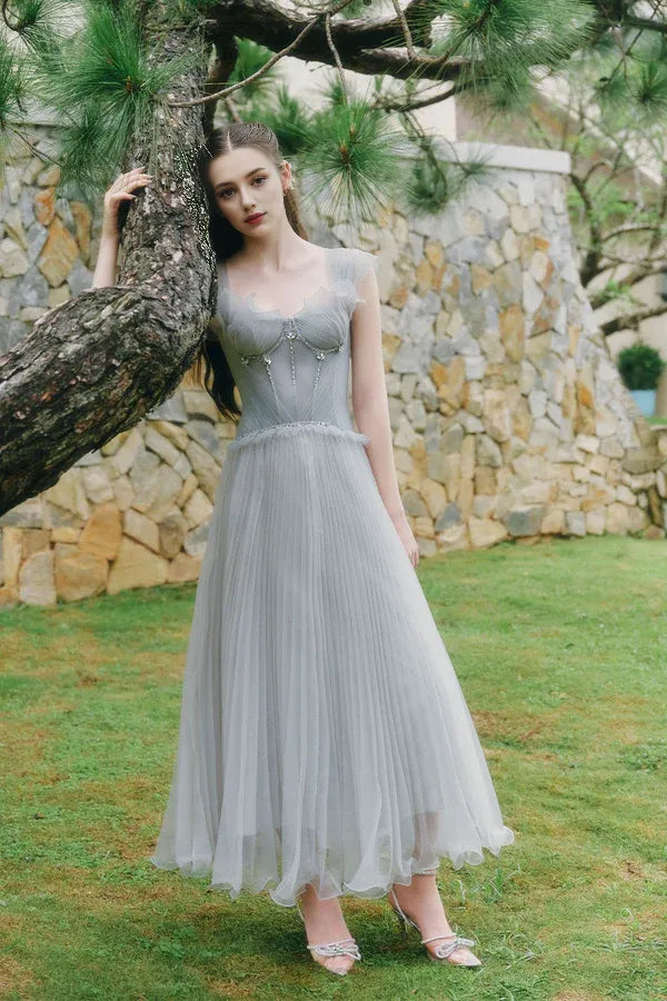 Stylish Refined Beautiful Timeless Special Occasion Elegant Grey A-Line Sleeveless Prom Dress