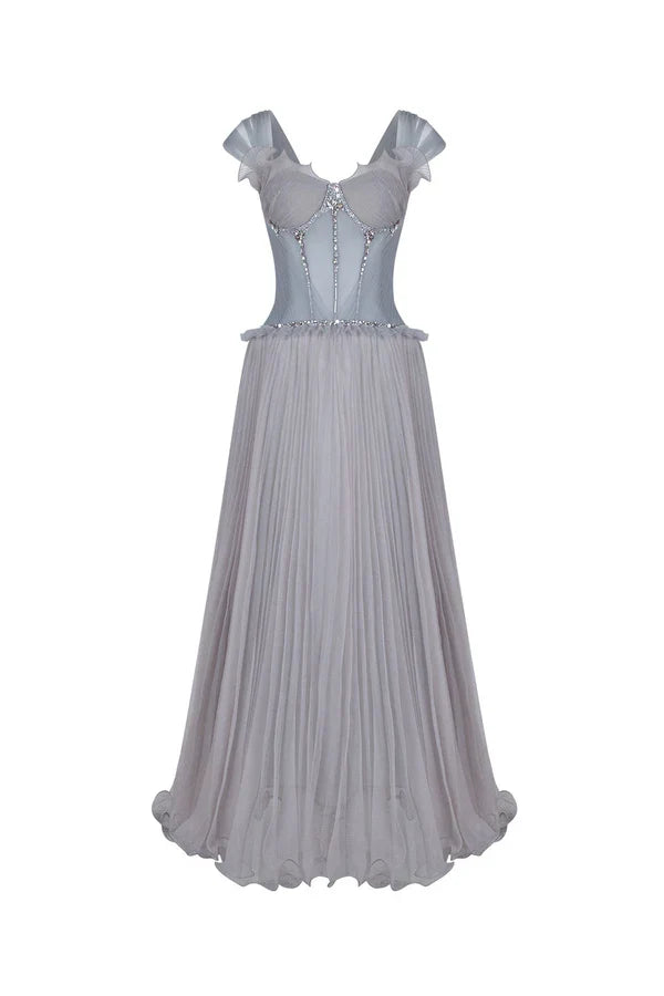 Stylish Refined Beautiful Timeless Special Occasion Elegant Grey A-Line Sleeveless Prom Dress