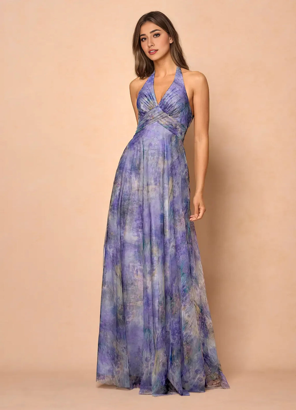 Special Occasion Sophisticated Graceful Stylish Elegant Lilac A-Line Halter Sleeveless Prom Dress