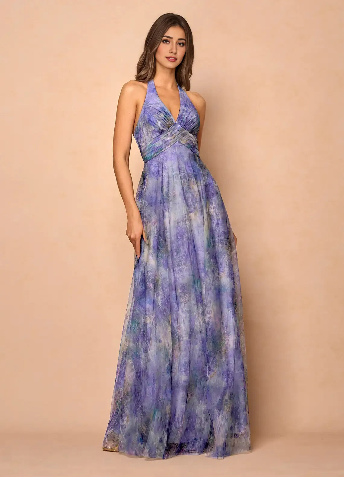 Special Occasion Sophisticated Graceful Stylish Elegant Lilac A-Line Halter Sleeveless Prom Dress