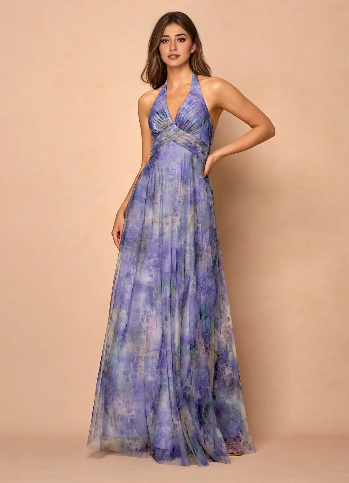 Special Occasion Sophisticated Graceful Stylish Elegant Lilac A-Line Halter Sleeveless Prom Dress