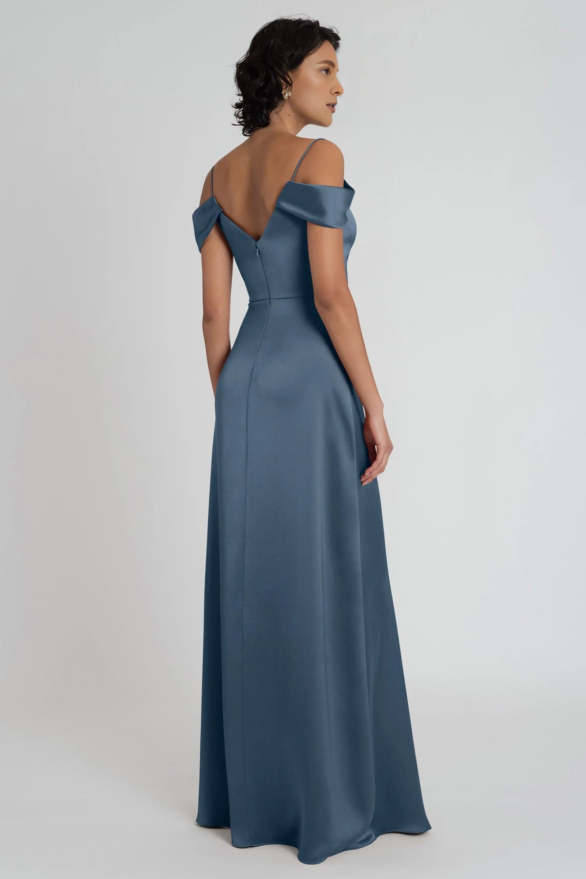 Refined Beautiful Timeless Chic Elegant Satin A-Line Spaghetti Strap Floor-Length Bridesmaid Dress