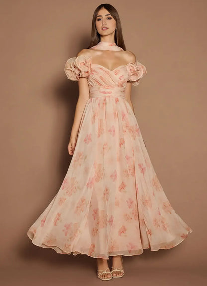 Timeless Special Occasion Sophisticated Graceful Stylish Refined Elegant A-Line Off-The-Shoulder Prom Dress