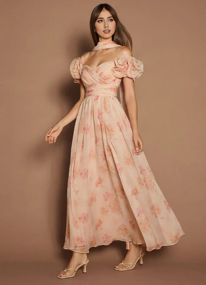 Timeless Special Occasion Sophisticated Graceful Stylish Refined Elegant A-Line Off-The-Shoulder Prom Dress