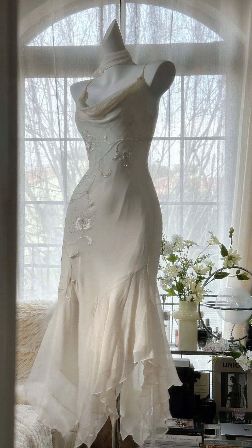 Special Occasion Sophisticated Graceful Stylish Elegant Chiffon Mermaid Spaghetti Strap Prom Dress