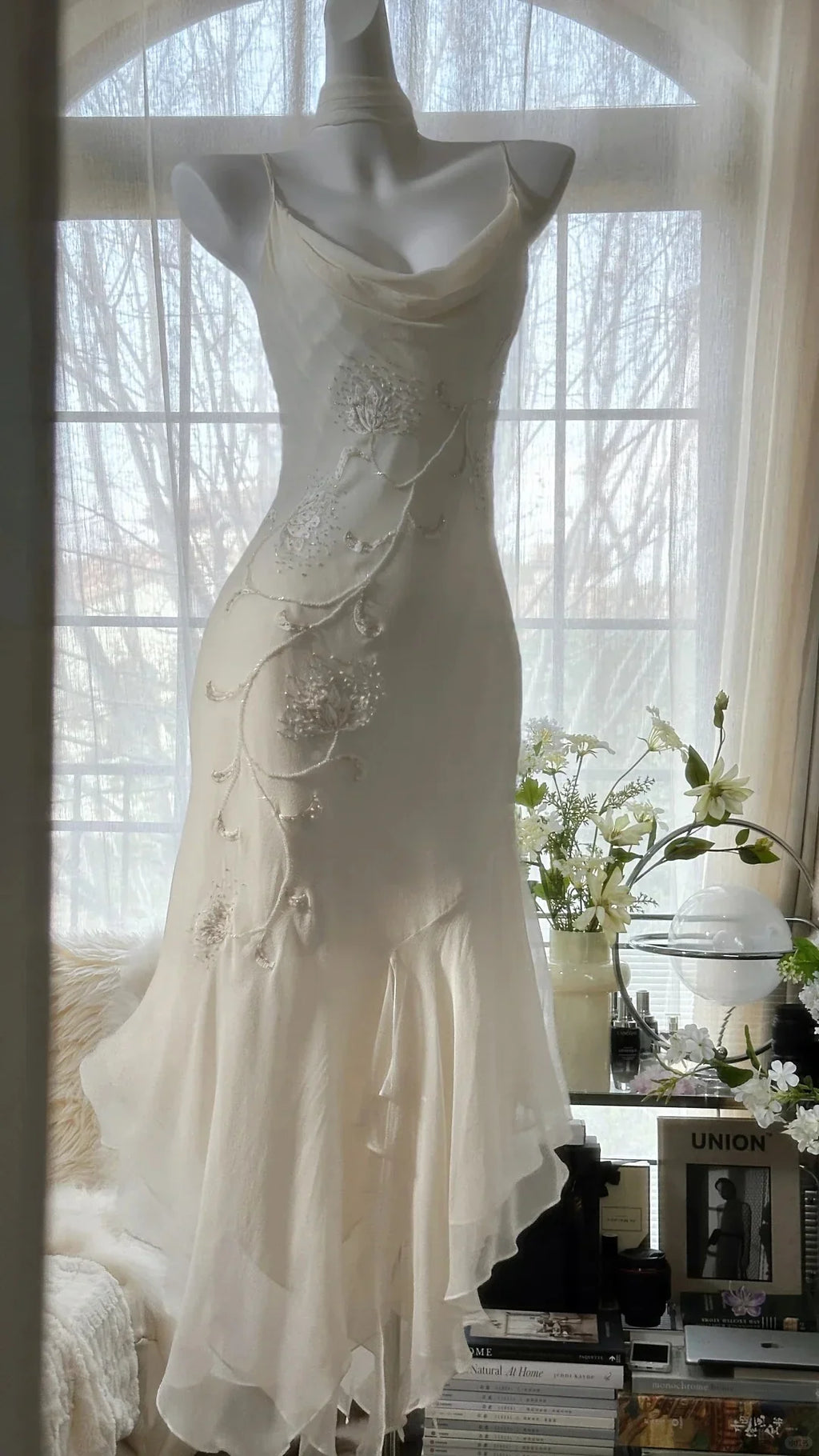 Special Occasion Sophisticated Graceful Stylish Elegant Chiffon Mermaid Spaghetti Strap Prom Dress
