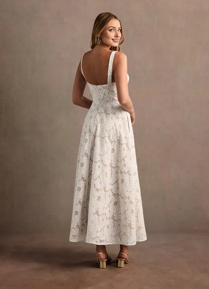 Graceful Stylish Refined Beautiful Timeless Elegant White Lace A-Line Sweetheart Prom Dress