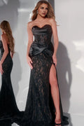 Stylish Refined Beautiful Timeless Chic Elegant Lace Strapless Sleeveless Long Prom Dress