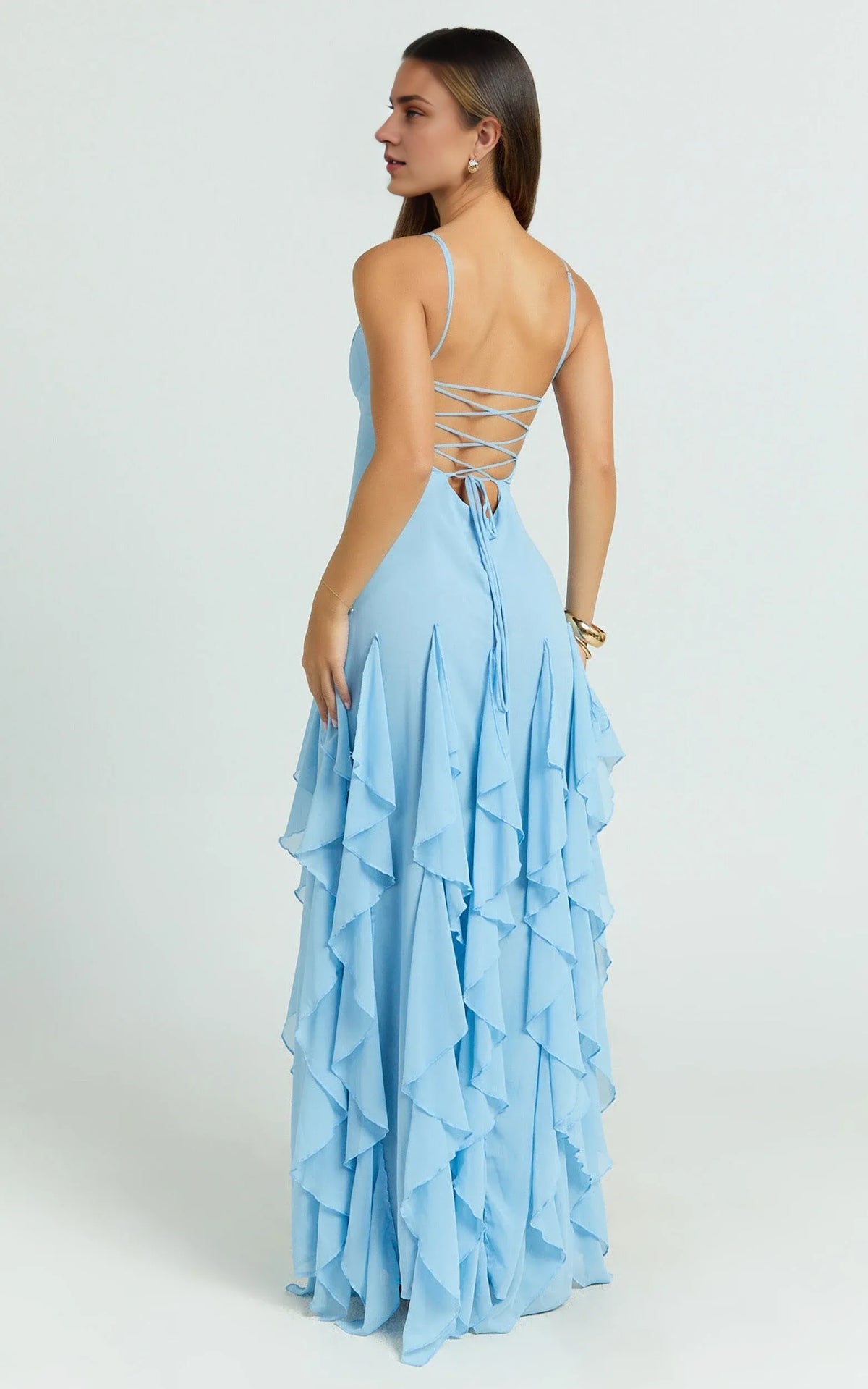 Special Occasion Sophisticated Graceful Stylish Refined Beautiful Timeless Elegant Blue Sleeveless Evening Dress