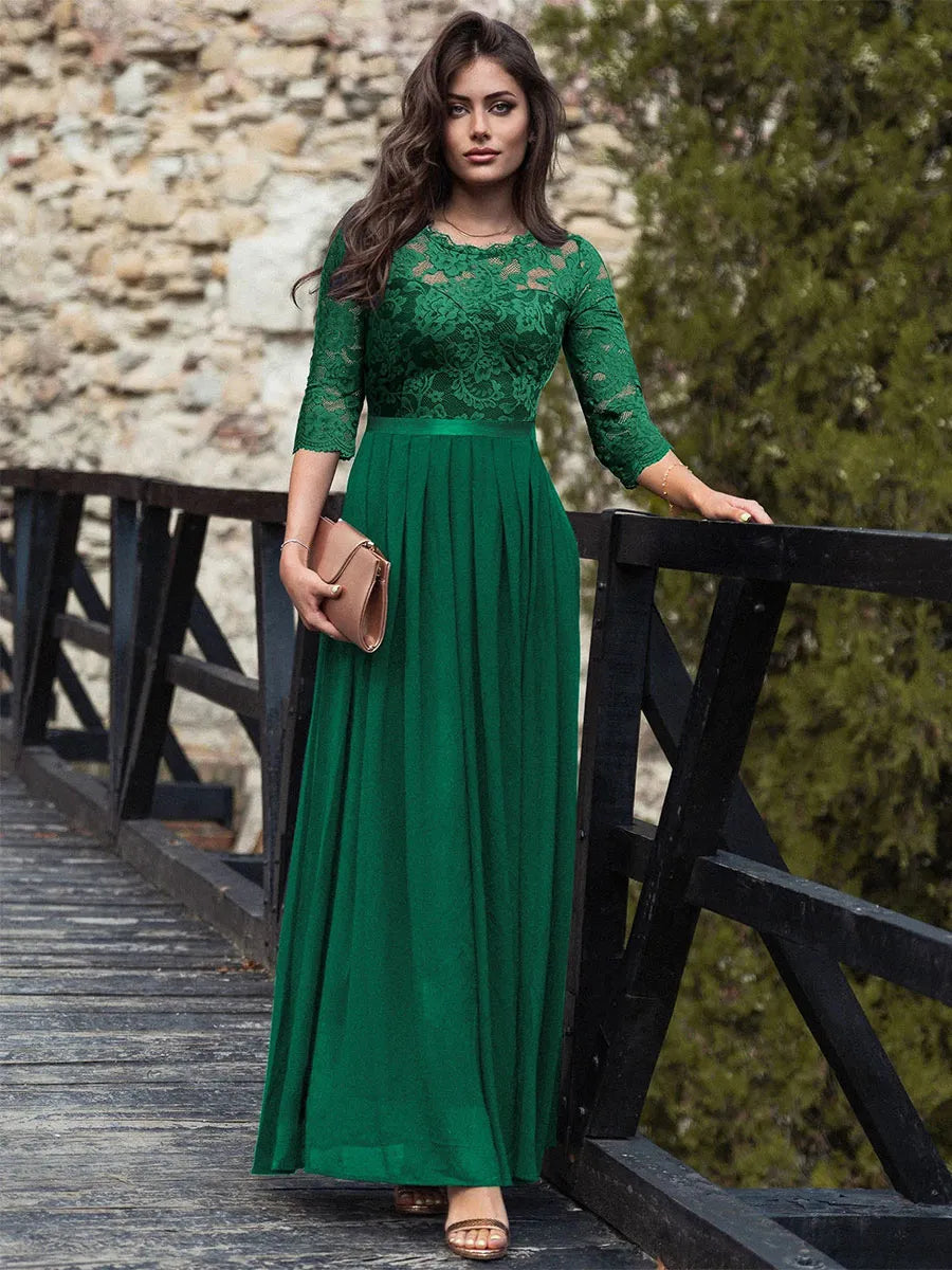 Sophisticated Graceful Stylish Refined Elegant Red Lace Mother of the Bride Dress