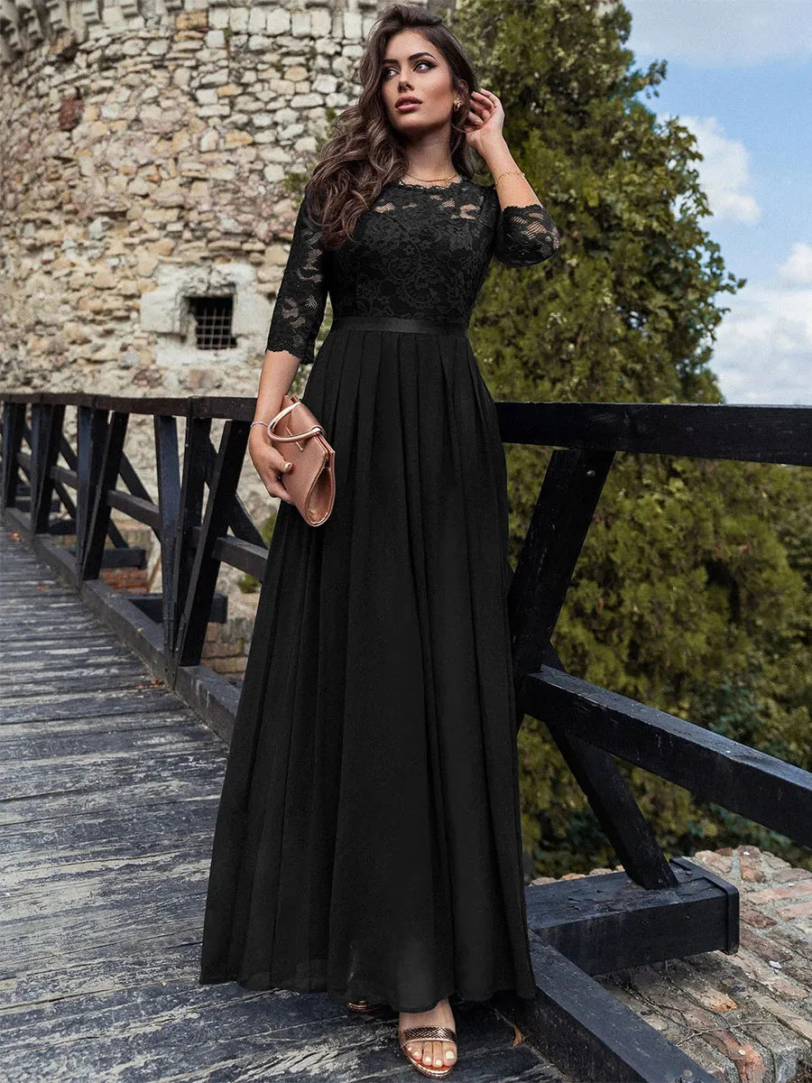Sophisticated Graceful Stylish Refined Elegant Red Lace Mother of the Bride Dress