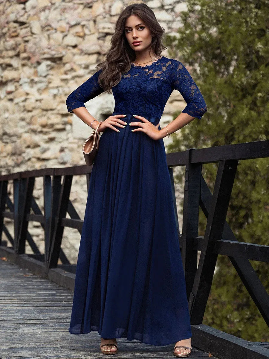 Sophisticated Graceful Stylish Refined Elegant Red Lace Mother of the Bride Dress