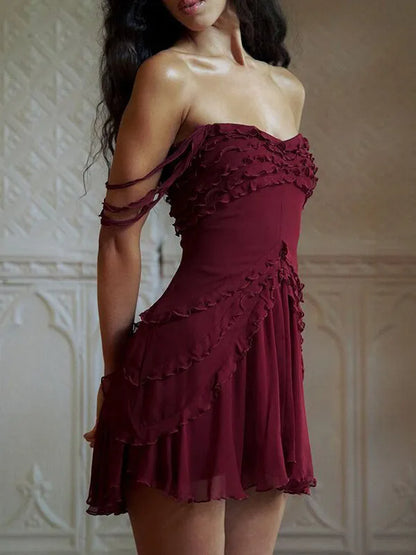Sophisticated Graceful Stylish Refined Beautiful Timeless Elegant Red Backless Mini Homecoming Dress