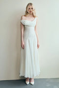 Special Occasion Sophisticated Graceful Stylish Refined Elegant White Sheath Cowl Sleeveless Prom Dress