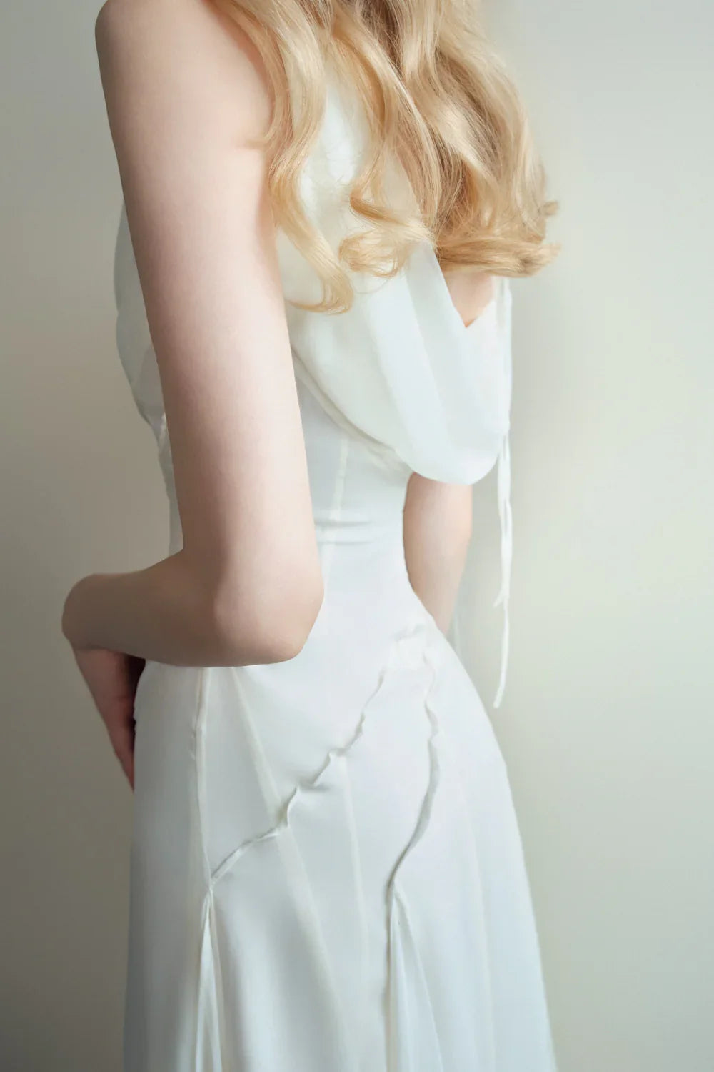 Special Occasion Sophisticated Graceful Stylish Refined Elegant White Sheath Cowl Sleeveless Prom Dress