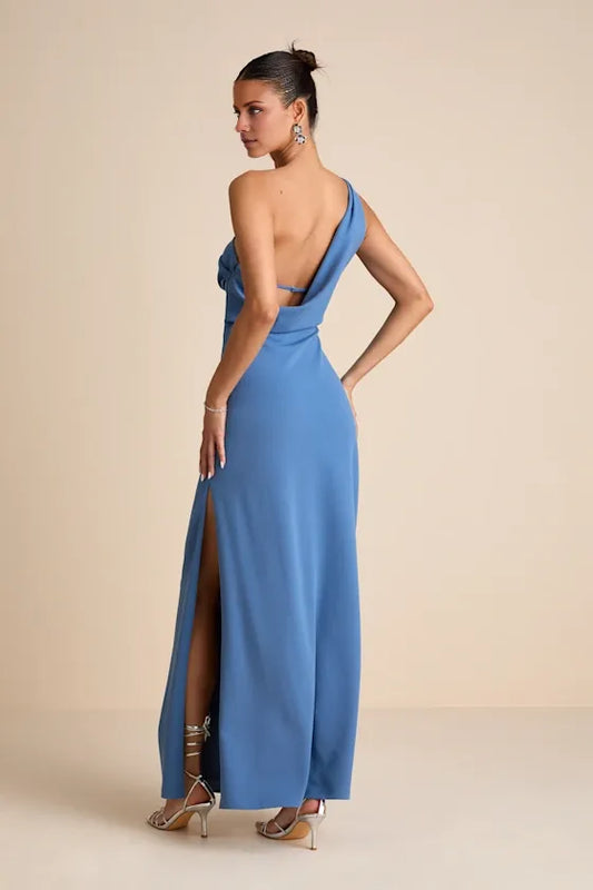 Refined Beautiful Timeless Special Occasion Sophisticated Graceful Elegant Cowl Sleeveless Prom Dress