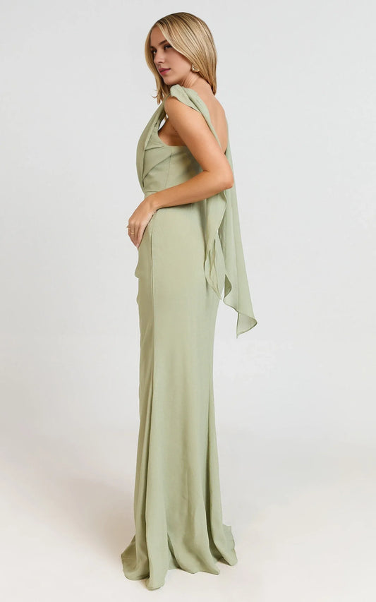 Refined Beautiful Timeless Special Occasion Sophisticated Graceful Elegant Cowl Sleeveless Evening Dress