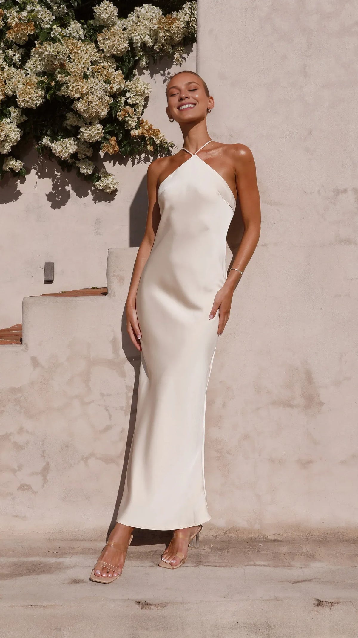 Special Occasion Sophisticated Graceful Elegant Red Mermaid Halter Open Back Prom Dress