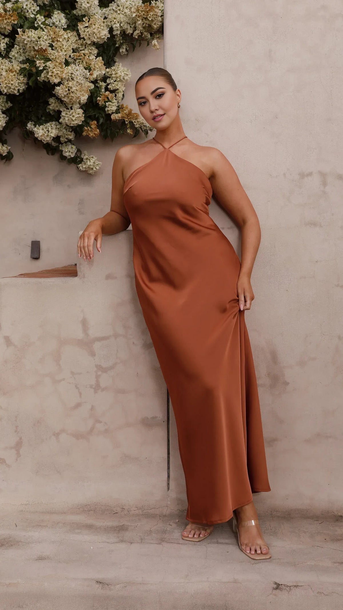 Special Occasion Sophisticated Graceful Elegant Red Mermaid Halter Open Back Prom Dress