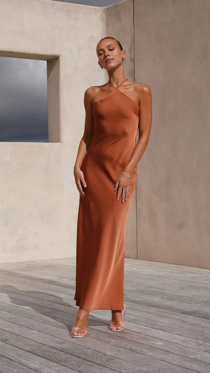 Special Occasion Sophisticated Graceful Elegant Red Mermaid Halter Open Back Prom Dress