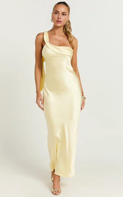 Refined Beautiful Timeless Special Occasion Elegant Satin Strapless Sleeveless Midi Evening Dress