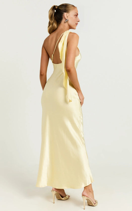 Refined Beautiful Timeless Special Occasion Elegant Satin Strapless Sleeveless Midi Evening Dress