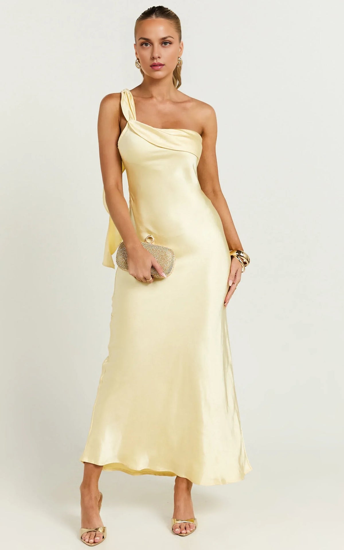 Refined Beautiful Timeless Special Occasion Elegant Satin Strapless Sleeveless Midi Evening Dress