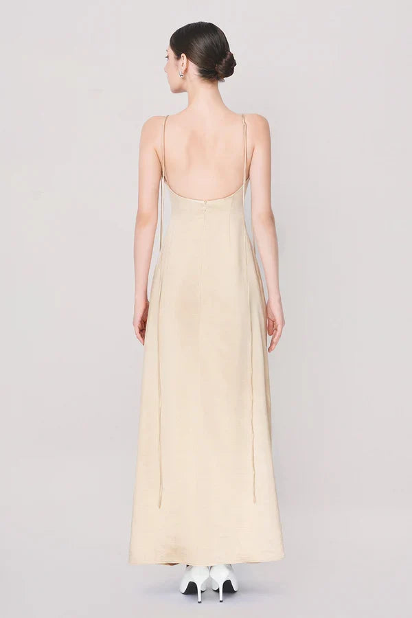 Sophisticated Graceful Stylish Refined Beautiful Timeless Chic Elegant Satin Sleeveless Prom Dress