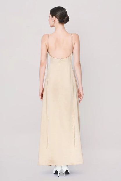 Sophisticated Graceful Stylish Refined Beautiful Timeless Chic Elegant Satin Sleeveless Prom Dress