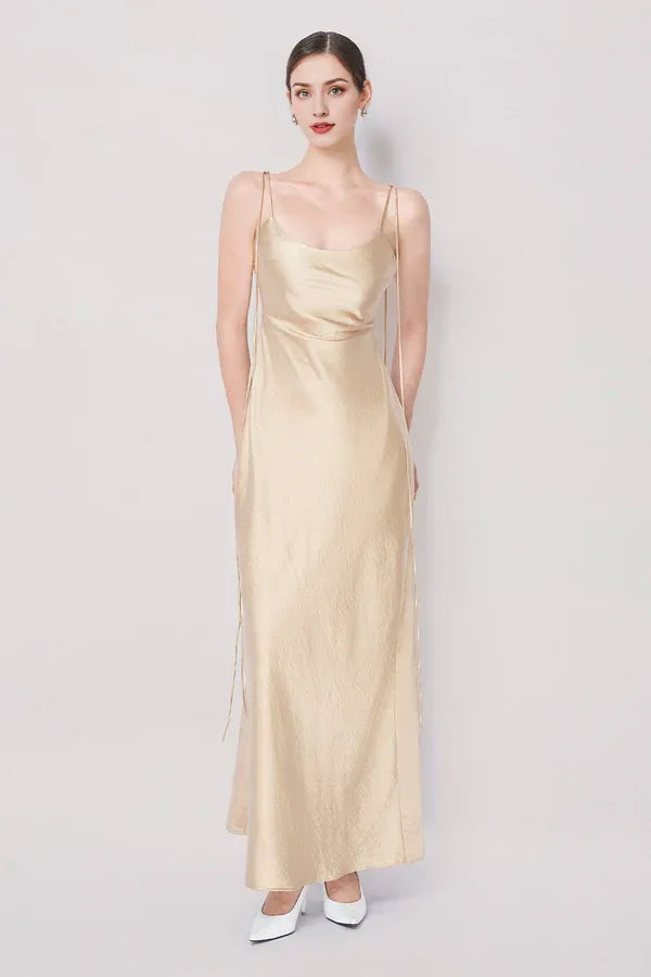 Sophisticated Graceful Stylish Refined Beautiful Timeless Chic Elegant Satin Sleeveless Prom Dress