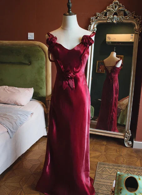 Timeless Special Occasion Sophisticated Graceful Stylish Elegant Burgundy Mermaid Sleeveless Prom Dress