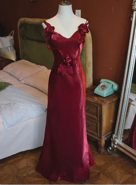 Timeless Special Occasion Sophisticated Graceful Stylish Elegant Burgundy Mermaid Sleeveless Prom Dress
